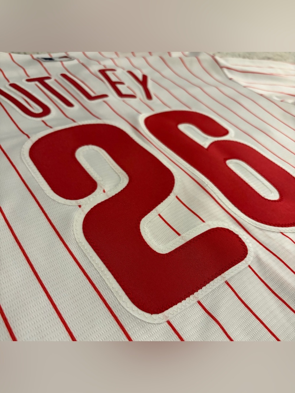 Nike Authentic Philadelphia Phillies Chase Utley #26 MLB Jersey Men’s Sz: Large - Picture 7 of 8